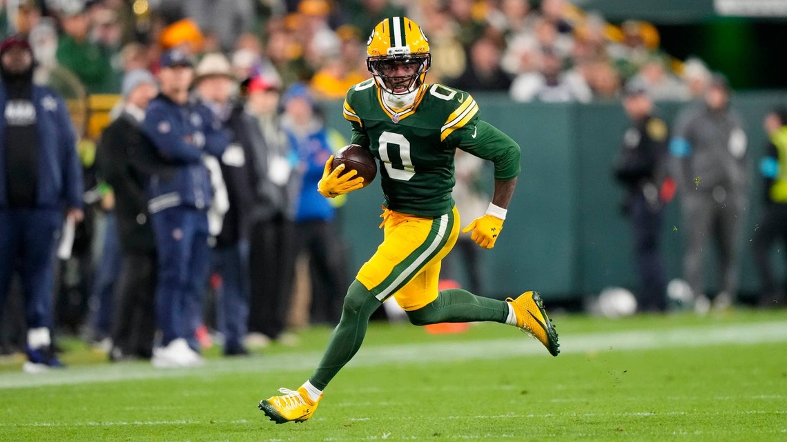 Jordan Love, Matthew Golden, and Christian Watson's Projected Fantasy Points in Week 8 vs. Panthers 