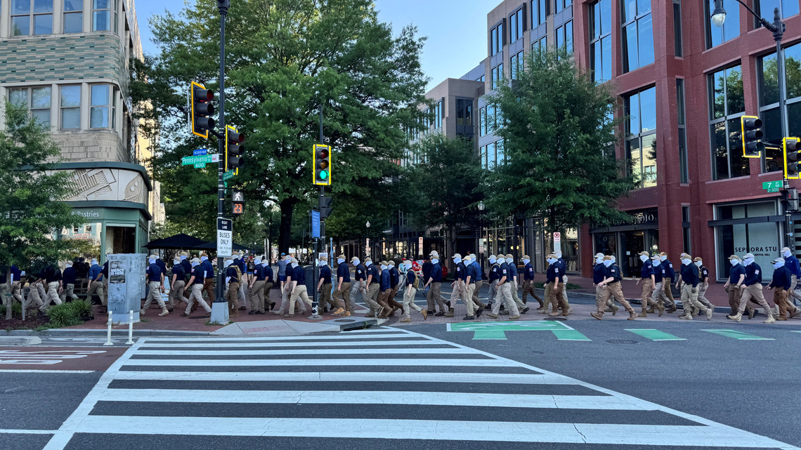 Masked Patriot Front white nationalists stage July 4 march through DC 