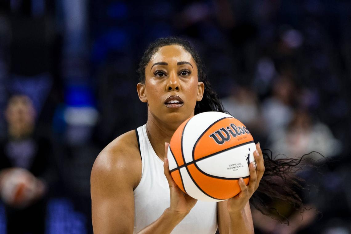  New Indiana Fever forward Monique Billings (25) looks on before a game. John Hefti-Imagn Images