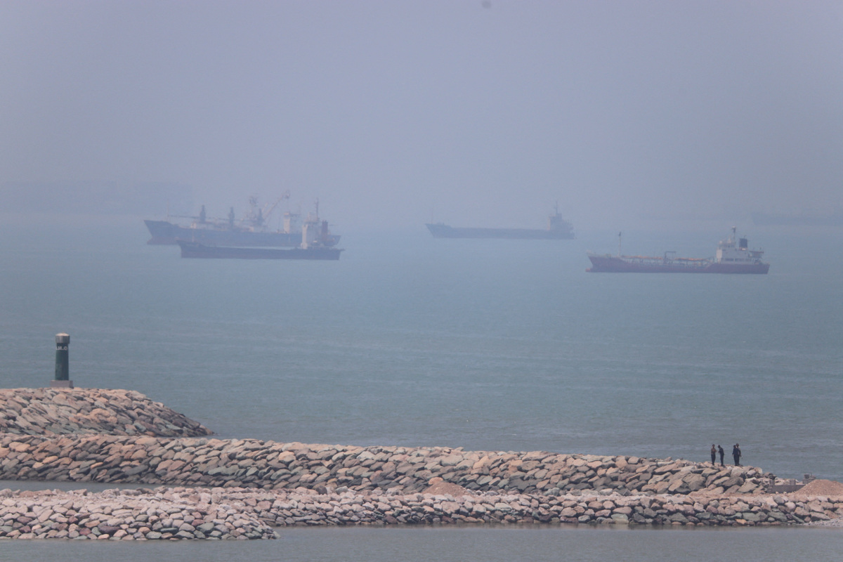 Vessels in the Strait of Hormuz near the beach of Bandar Abbas, Iran, June 17, 2026. Amirhosein Khorgooi/ISNA/via WANA (West Asia News Agency)/Handout via REUTERS