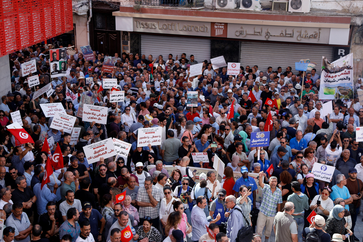 Tunisians stage biggest protest in years against President Saied ...
