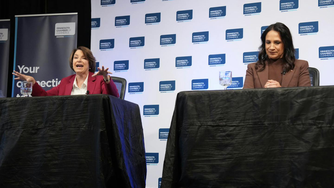 Klobuchar and Demuth spar over taxes, costs and regulation at business forum 