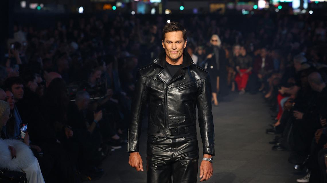 Tom Brady makes runway debut in head-to-toe leather during Gucci show