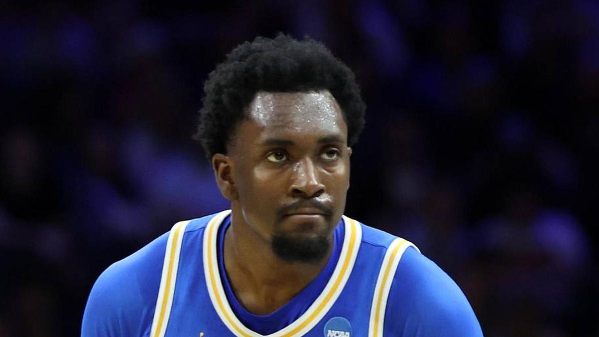  Mar 22, 2026; Philadelphia, PA, USA; UCLA Bruins center Xavier Booker (1) reacts against the UConn Huskies in the first half during a second round game of the men's 2026 NCAA Tournament at Xfinity Mobile Arena. Mandatory Credit: Bill Streicher-Imagn Images | Bill Streicher-Imagn Images 