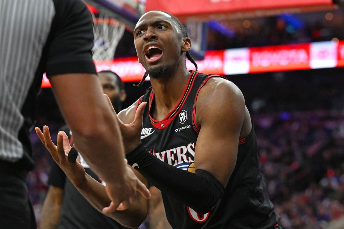  Philadelphia 76ers guard Tyrese Maxey (0) 