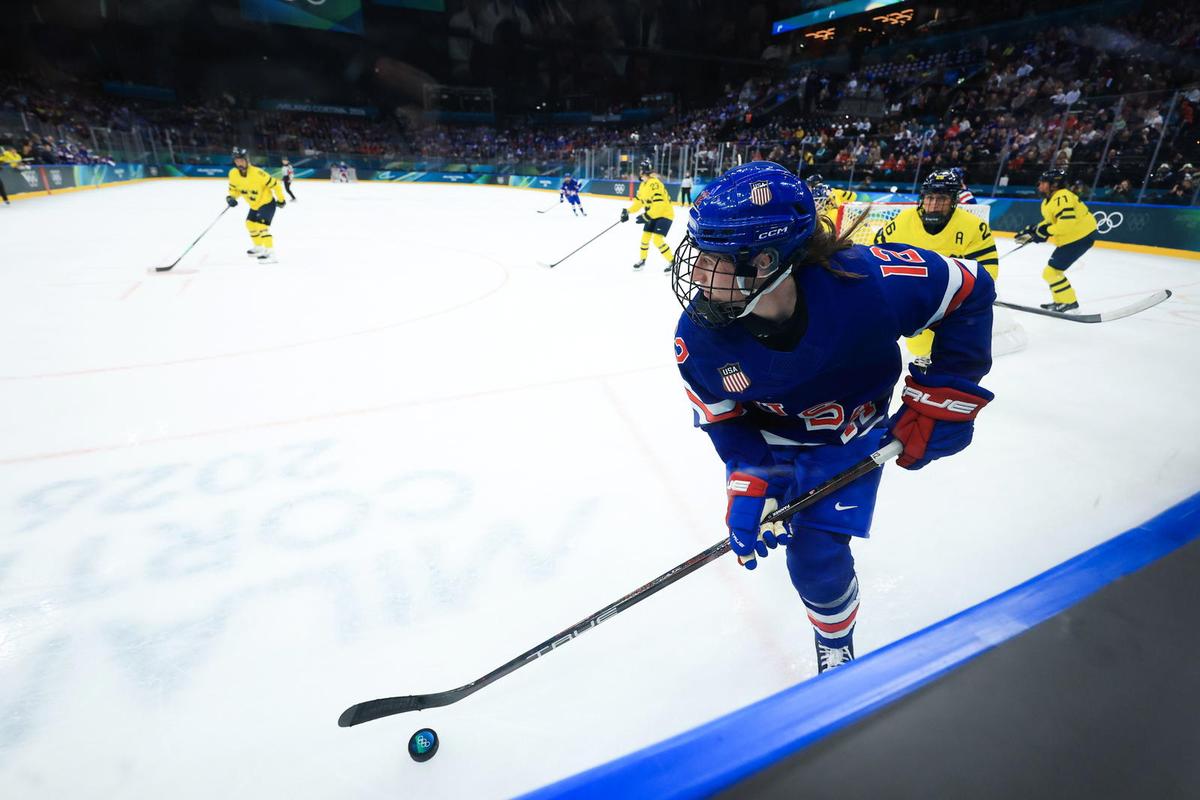  Kelly Pannek won her second Olympic gold medal with Team USA in February. (Katie Stratman-Imagn Images) 