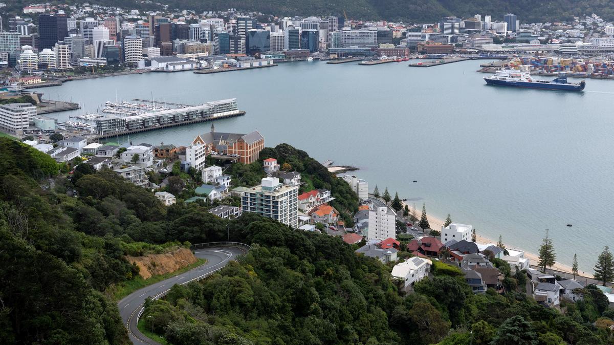 A view of Lambton Harbour and the city skyline, as seen from Mt Victoria, in Wellington, New Zealand, September 24, 2025. REUTERS/Marty Melville
