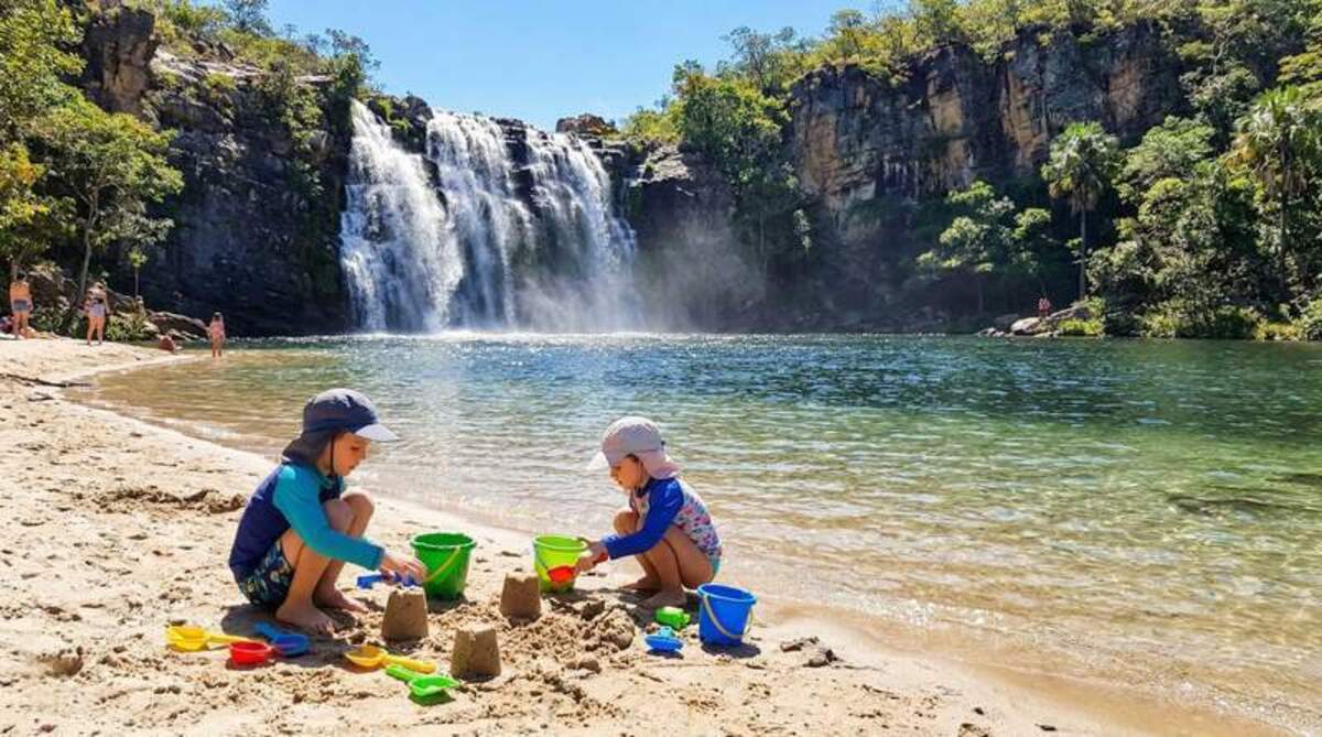 The Waterfall with a Beach. Forget the crowded coast. Here, the kids build sandcastles by a crystal lagoon while you grab a hammock and a slice of local Empadao Goiano. Total lifestyle goals. Photo credit: Felipe and Melissa Machado TripVista360 
