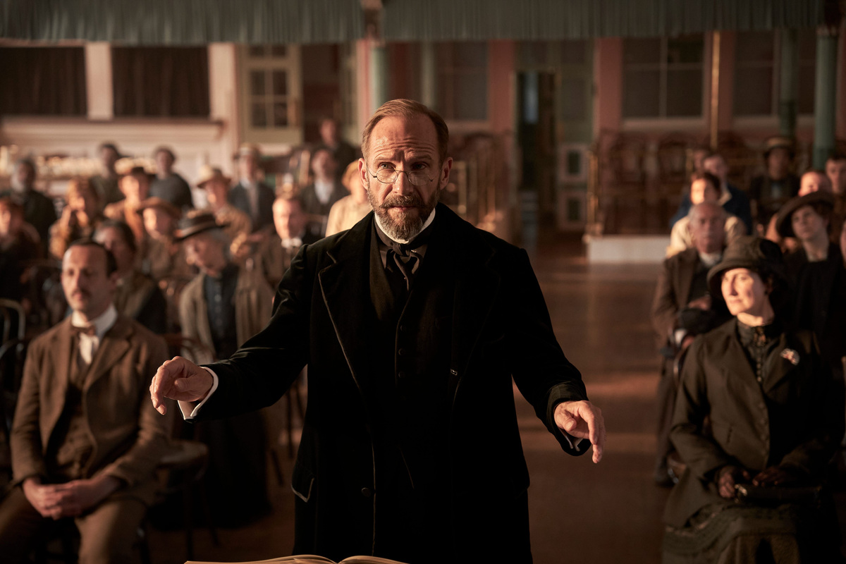 Ralph Fiennes stars as the new choirmaster of a British town that's lost most of its male singers to World War I in the period drama "The Choral."