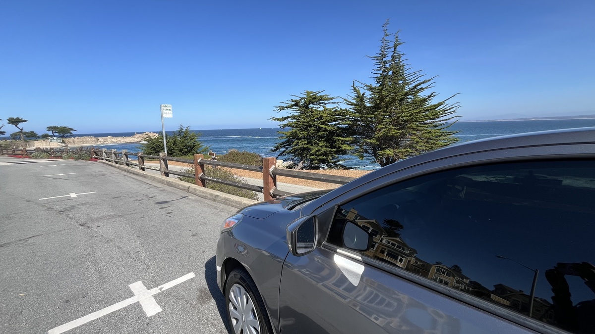 Parking spaces often have a two hour limit during business hours in Pacific Grove, especially along Ocean View Boulevard. Visitors and locals use the parking to access the city's venues and also walk to nearby attractions in Monterey. (Photo by Kyarra Harris/Monterey Herald)