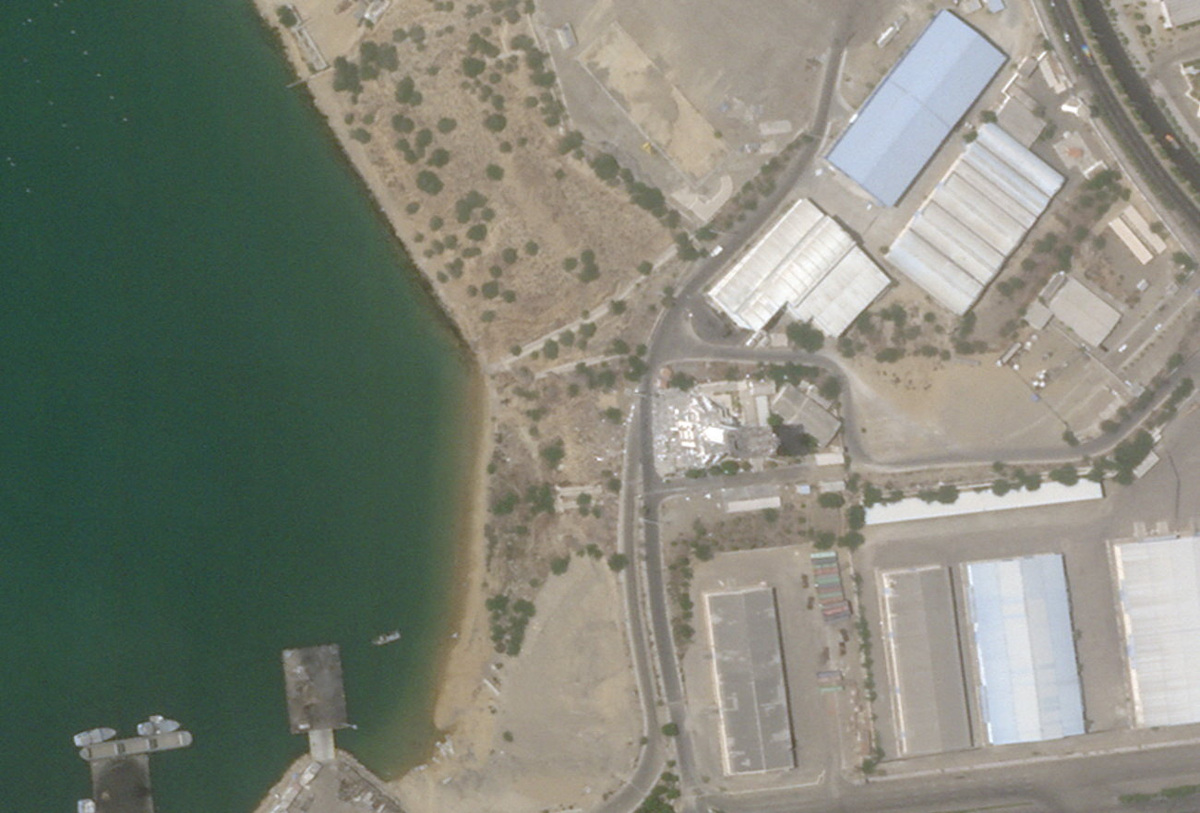A satellite image shows damage at the control tower in the port of Chabahar, Iran, July 9, 2026, after the U.S. military said on Wednesday (July 8) it launched fresh strikes on Iran to keep the Strait of Hormuz open to shipping. 2026 PLANET LABS PBC/Handout via REUTERS