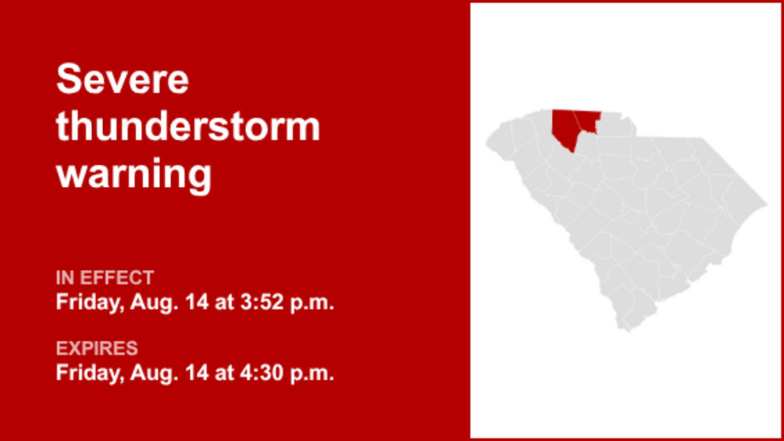 UPDATE: Thunderstorms with penny-sized hail in Cherokee and Spartanburg counties 