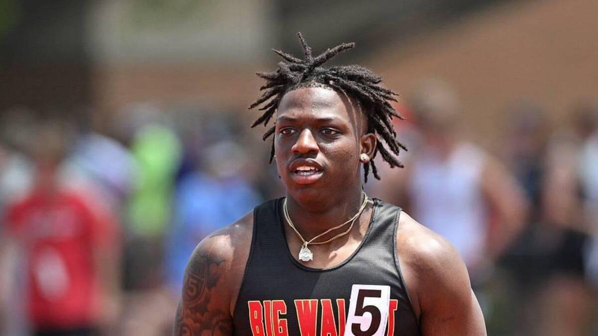  Big Walnut's Jamier Brown returns to the infield following his team's win in the 400-meter relay during the Division II state meet June 7, 2026, at Ohio State. (photo by John Hulkenberg) | John Hulkenberg/Columbus Dispatch / USA TODAY NETWORK via Imagn Images 