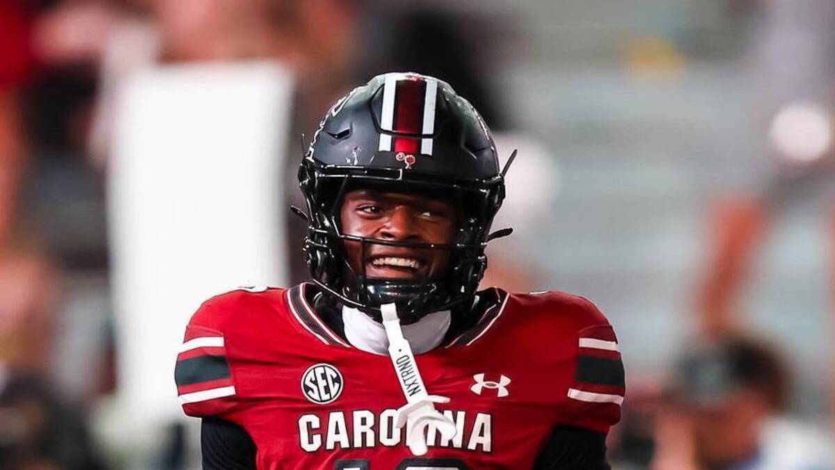  Sep 6, 2025; Columbia, South Carolina, USA; South Carolina Gamecocks wide receiver Brian Rowe Jr. (18) celebrates a teammate's touchdown against the South Carolina State Bulldogs in the second half at Williams-Brice Stadium. Mandatory Credit: Jeff Blake-Imagn Images | Jeff Blake-Imagn Images 