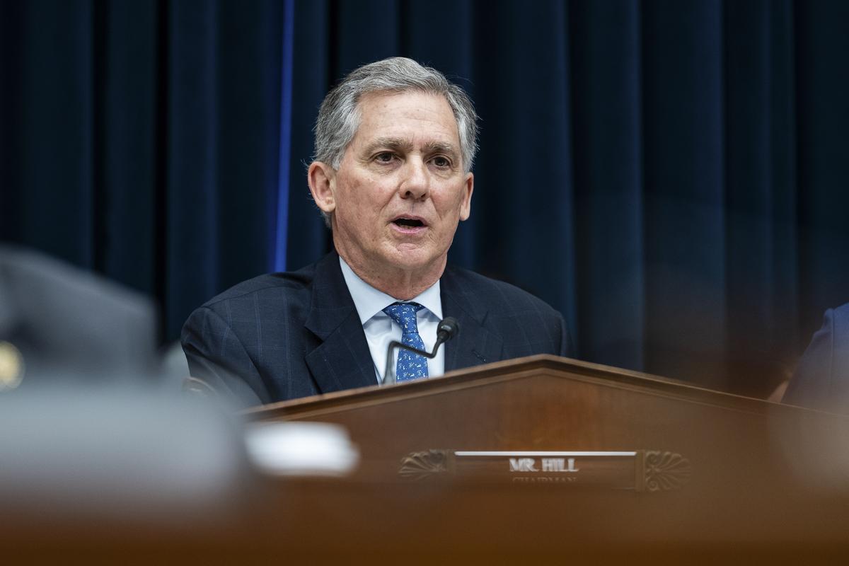 FILE -- Rep. French Hill (R-Ark.), the chairman of the Financial Services Committee, speaks during a hearing on Capitol Hill in Washington, Feb. 4, 2026. The House passed a sprawling housing bill on Wednesday, May 20, 2026, aimed at tackling a major cost-of-living issue, bringing Congress a step closer to passing the most substantial housing legislation in a generation. (Eric Lee/The New York Times)