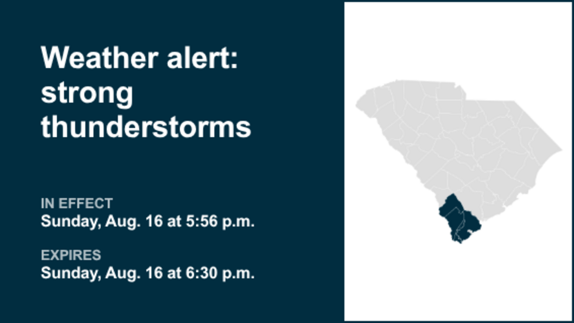 UPDATE: Prepare for strong thunderstorms in Inland Jasper and Hampton County Sunday evening 