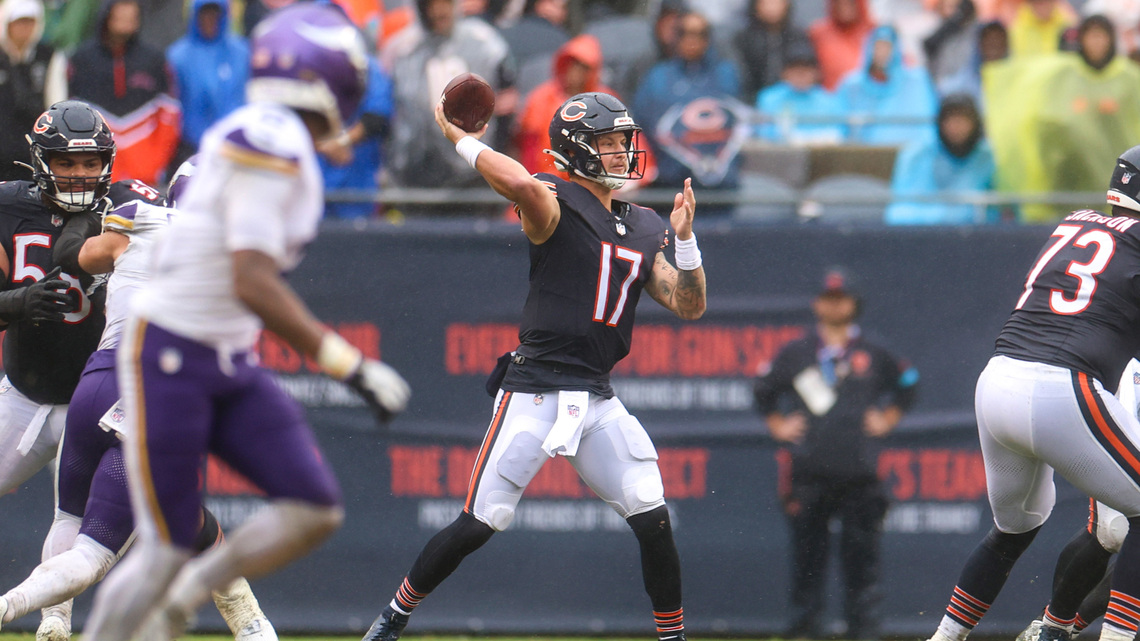 After rally attempt falls short, Bears backup QB Tyson Bagent ‘ready to roll' in Caleb Williams' stead 