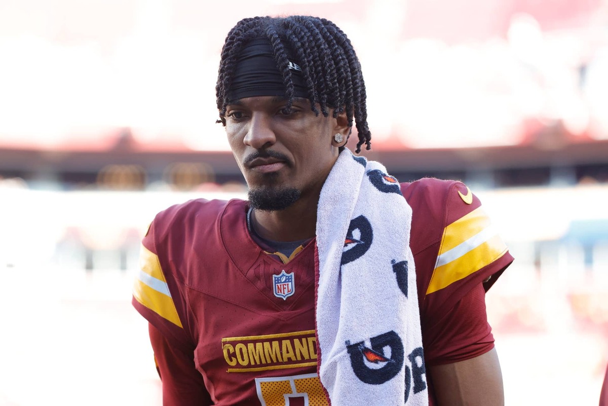  Washington Commanders quarterback Jayden Daniels (5) © Amber Searls-Imagn Images