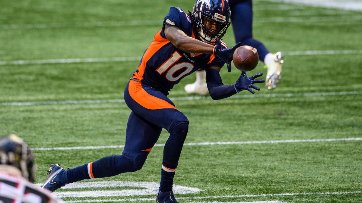 Among the receivers potentially available via trade is Jerry Jeudy of Denver Broncos, a former first-round pick from Alabama.
