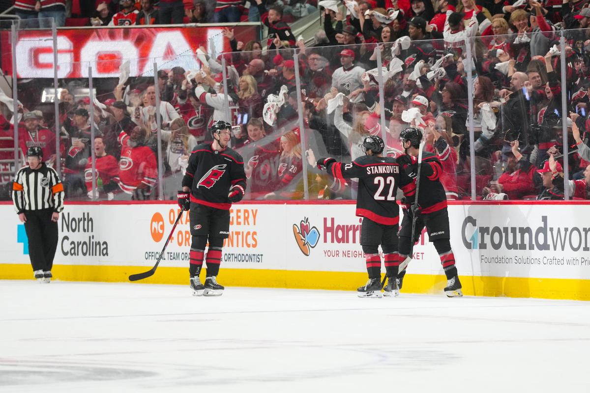  Logan Stankoven Once Again Sets The Tone For The Hurricanes As They Coast Past Flyers In Game 1 