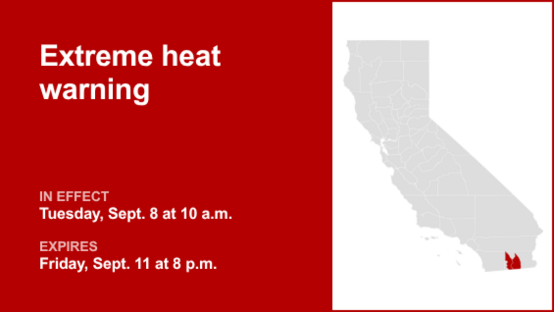 UPDATE: Extreme heat warning in place for Southern California until Friday evening 