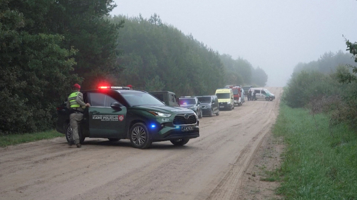 Drone shot down in Lithuania was likely aimed at Ukraine, Lithuanian president says 