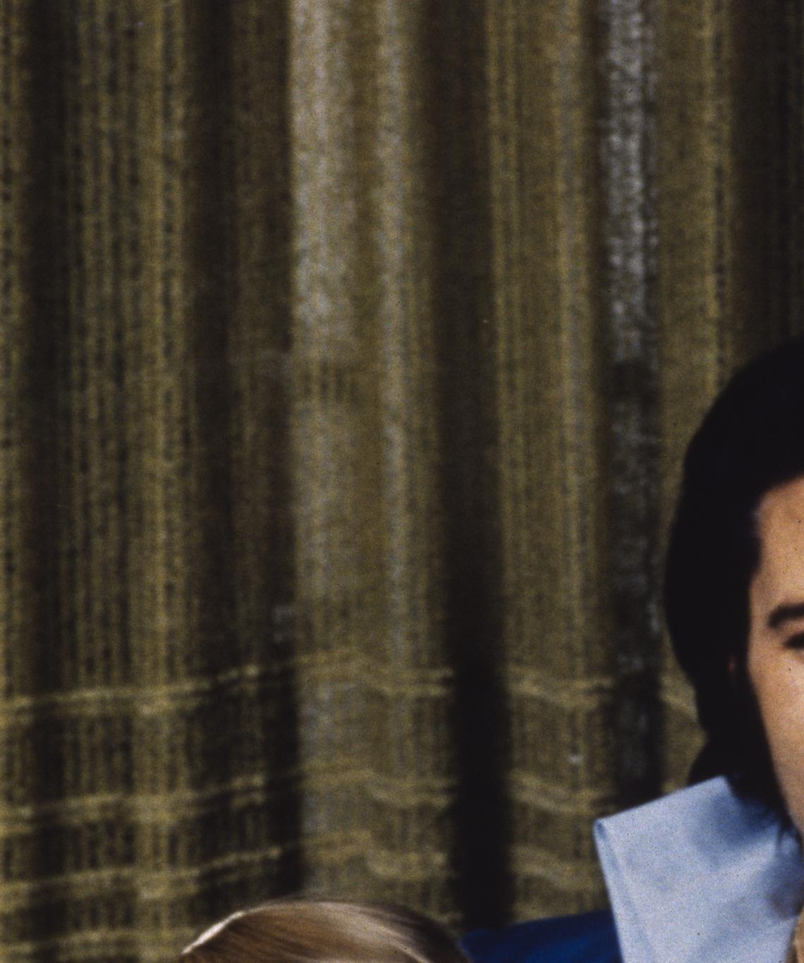 American rock legend Elvis Presley with his wife Priscilla Presley and their daughter Lisa-Marie Presley, during the week of Thanksgiving 1970 at the Presley’s California home at 1174 Hillcrest Road. November 1970.Frank Carroll / Contributor