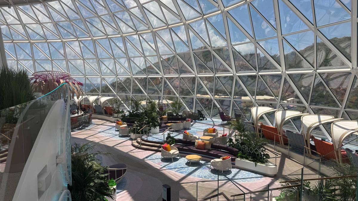 Royal Caribbean's Icon interior view Aquadome. 