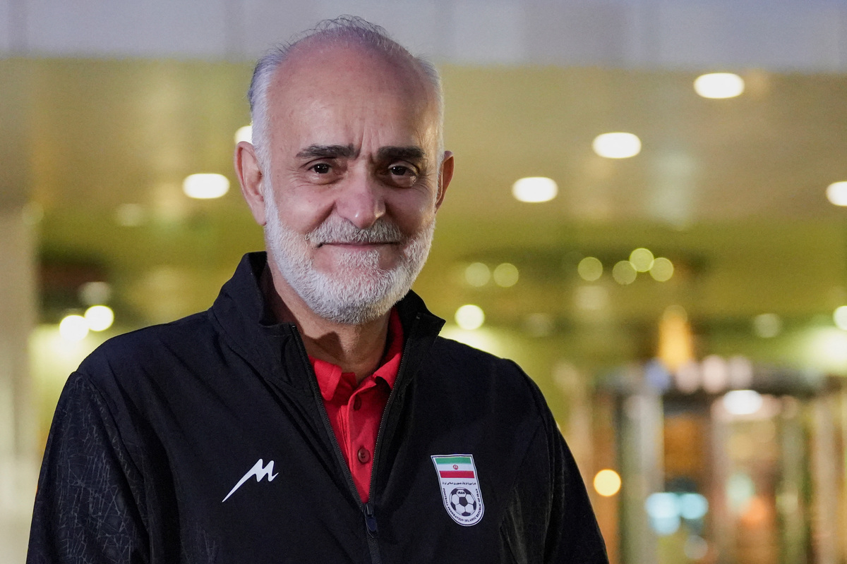 Mahdi Mohammad Nabi, Iran's World Cup team supervisor and one of the 15 Iranian soccer federation members denied visas to travel to the U.S. for the World Cup games, attends an interview with Reuters at a hotel in Tijuana, Mexico, on June 11, 2026. REUTERS/Aimee Melo     [