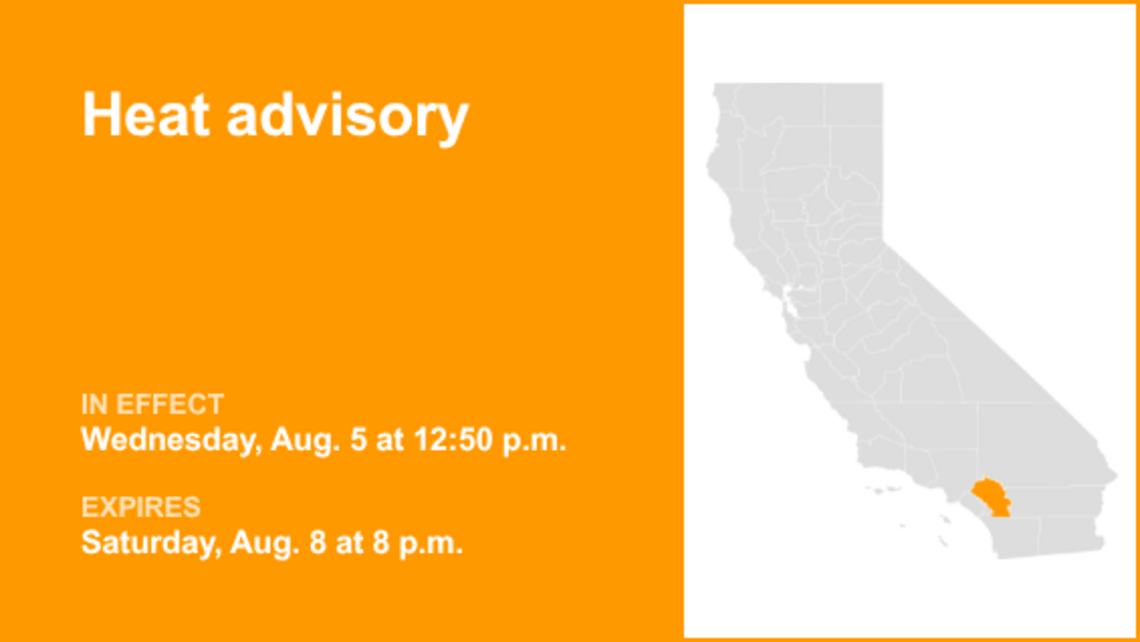 UPDATE: San Bernardino and Riverside County Valleys-The Inland Empire placed under a heat advisory 