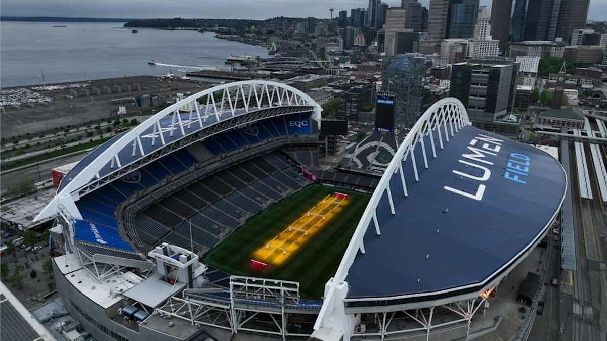  Seattle's Lumen Field, which will be known as Seattle Stadium for the World Cup, has installed new grass for the tournament. | Steph Chambers/Getty Images 