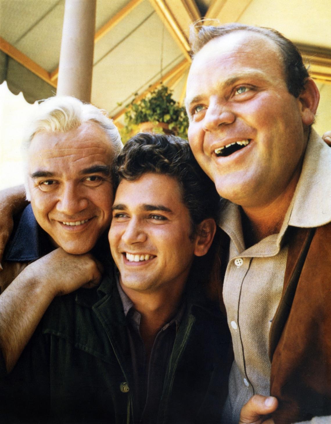 BONANZA, from left: Lorne Greene, Michael Landon, Dan Blocker, 1962, 1959-1973.TV Guide / Courtesy Everett Collection