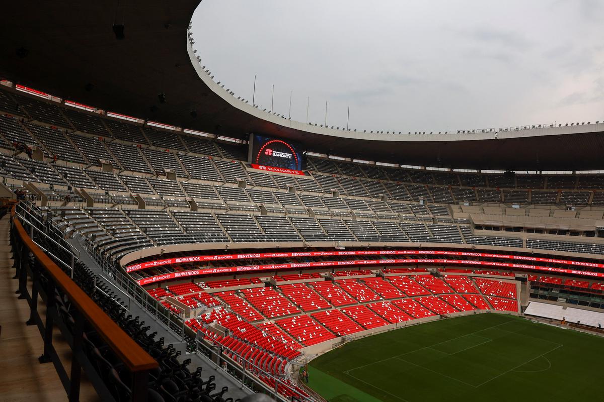 A general view of the Mexico City Stadium as Mexico prepares for the 2026 FIFA World Cup co-hosted by the United States, Canada and Mexico, in Mexico City, Mexico April 21, 2026. REUTERS/Raquel Cunha