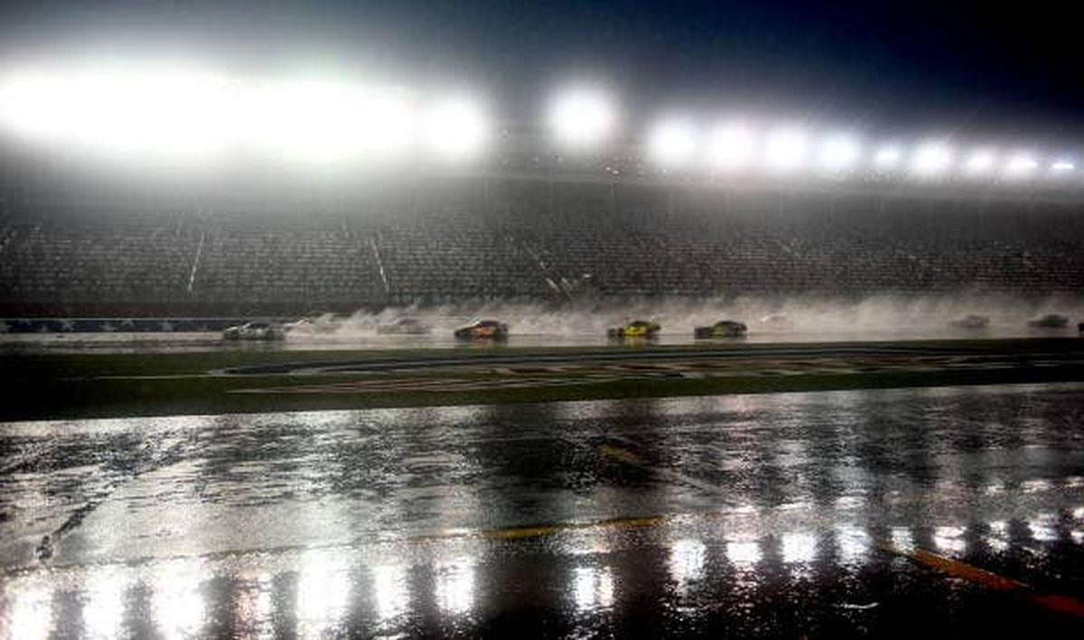  Rain forces a NASCAR race at Charlotte Motor Speedway to be postponed. (Photo by Jared C. Tilton/Getty Images) (Photo by Jared C. Tilton/Getty Images)