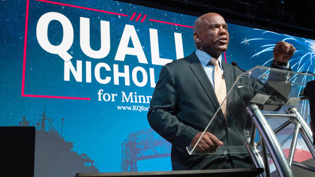 Minnesota gubernatorial candidate Kendall Qualls won the state Republican Party's backing at the GOP convention on May 30, 2026. (Richard Tsong-Taatarii/The Minnesota Star Tribune/TNS)