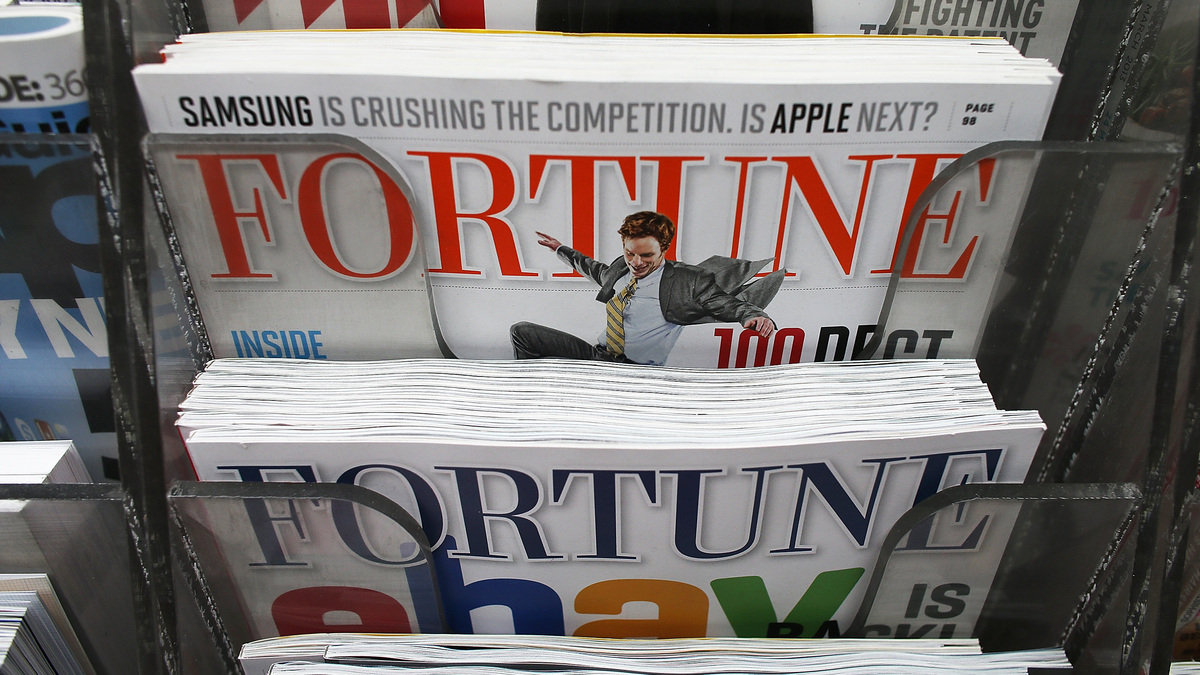 Issues of Fortune magazine are for sale at a newsstand in Manhattan on Feb. 13, 2013, in New York. (Mario Tama/Getty Images/TNS)