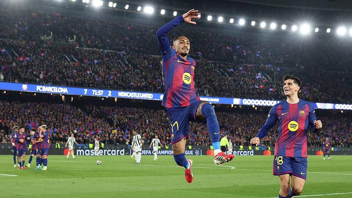  Raphinha was the start of the show at the Camp Nou against Newcastle United. | Lluis Gene/AFP/Getty Images 
