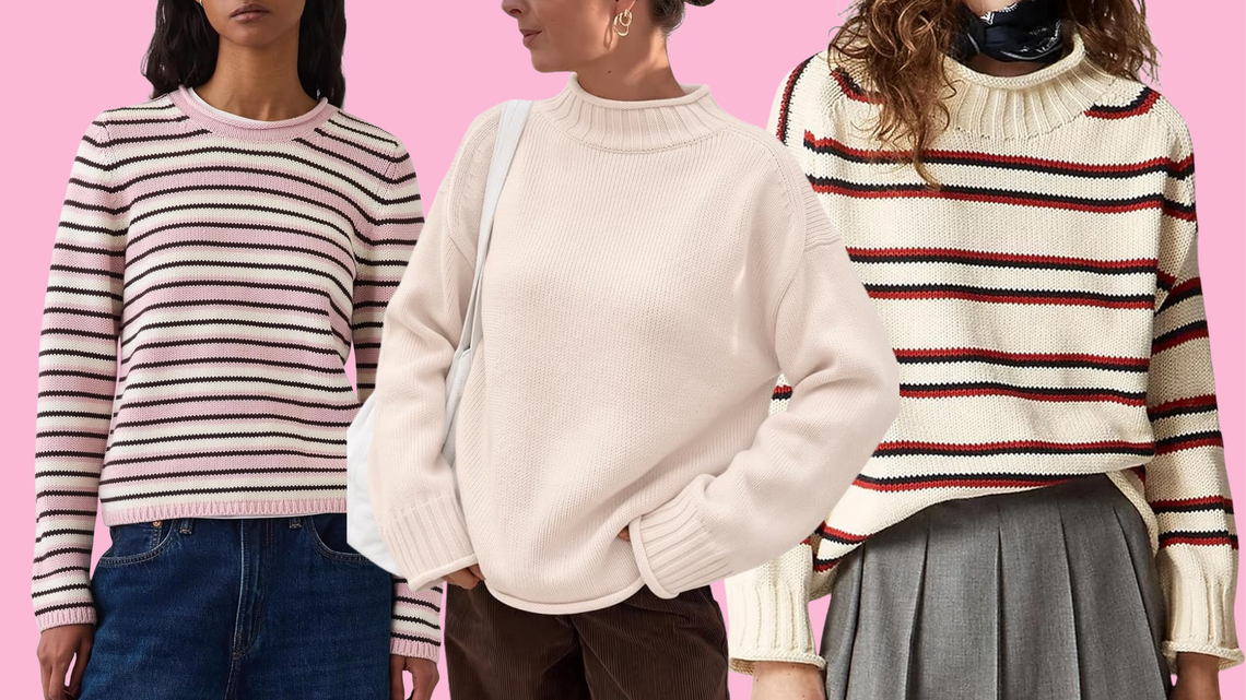 13 Boutique-Looking ‘Roll Hem' Sweaters We're Loving for Fall 2026 