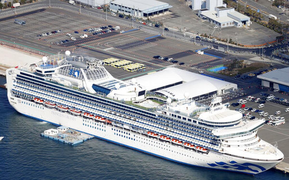 The quarantined Diamond Princess cruise ship is anchored at a port in Yokohama, near Tokyo Wednesday, Feb. 19, 2020.