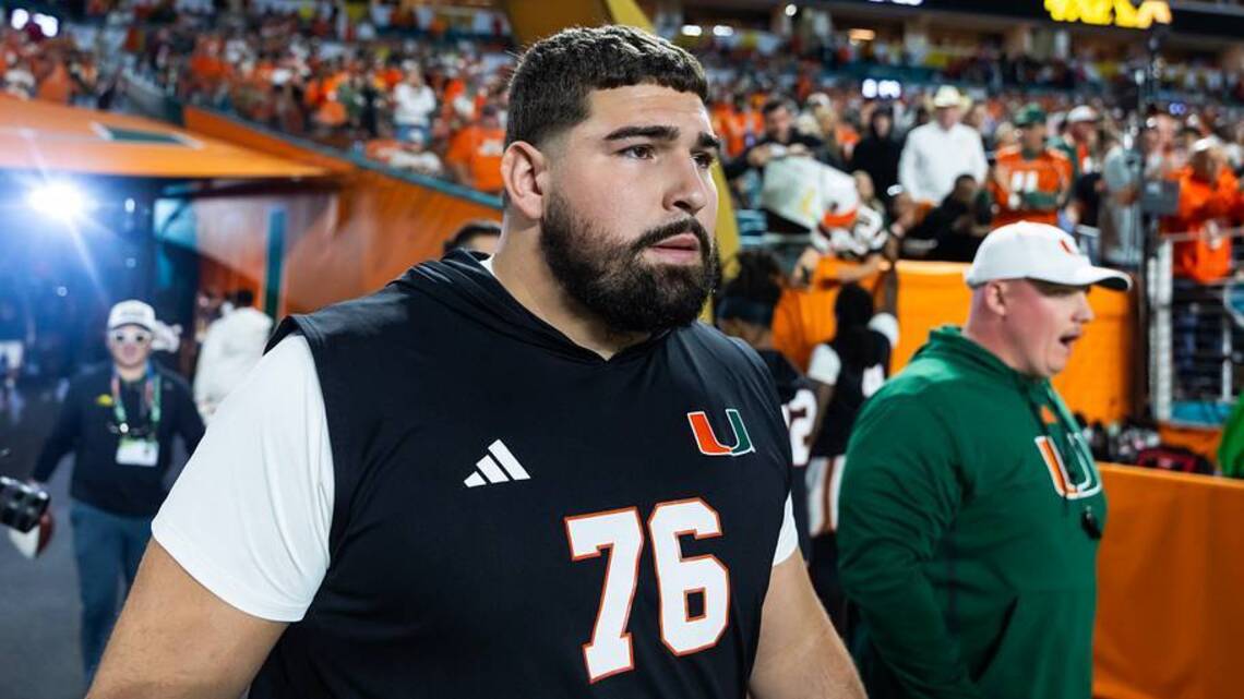 Miami's Star Offensive Lineman Named to The Rimington Trophy Midseason Watchlist
