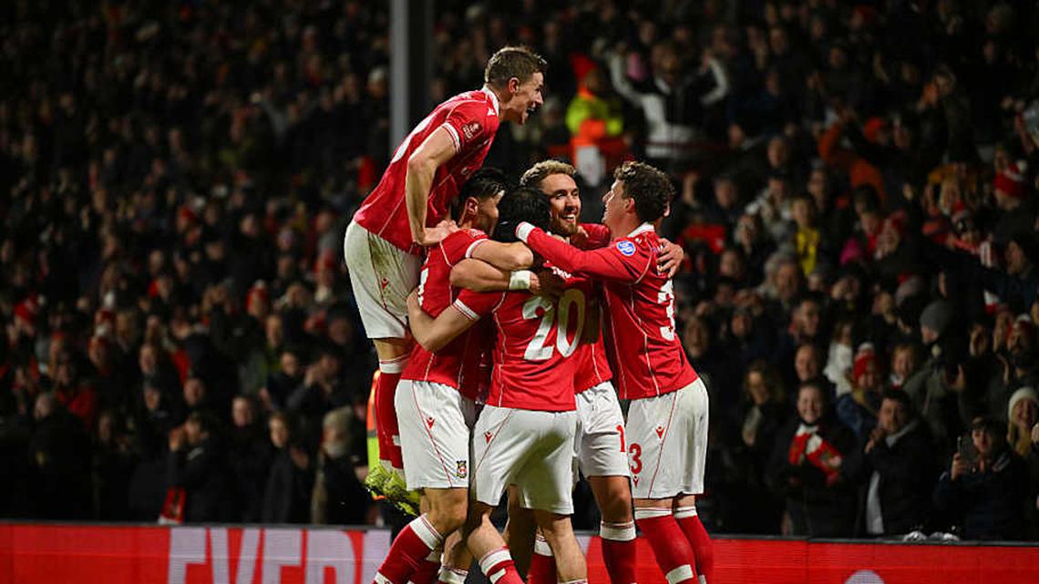  Wrexham have dreams of playing in the Premier League one day. | Photo by Jon Hobley/MI News/NurPhoto via Getty Images 