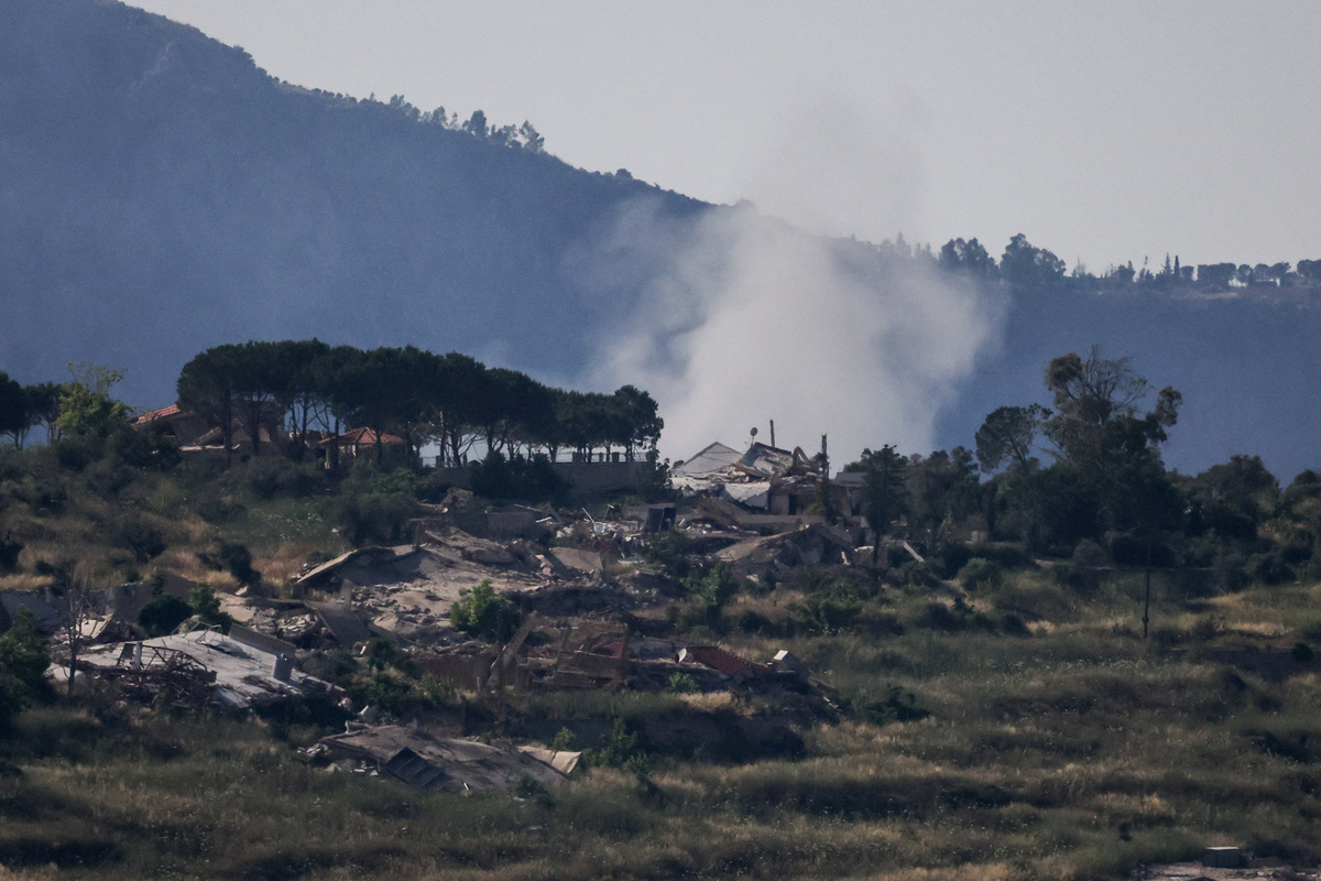 Smoke rises in southern Lebanon following an explosion, as seen from the Israeli side of the Israel-Lebanon border, in northern Israel, June 10, 2026. REUTERS/Ammar Awad