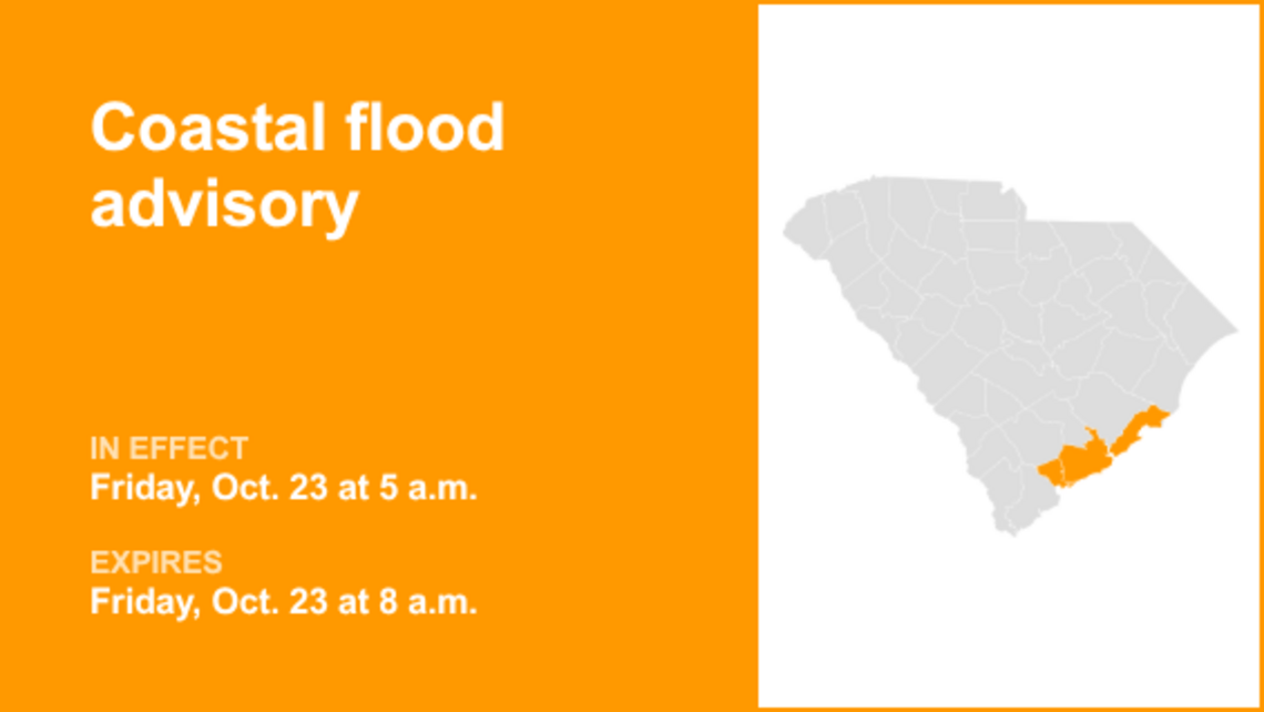 UPDATE: Coastal flood advisory for Coastal Colleton and Charleston County Friday morning 