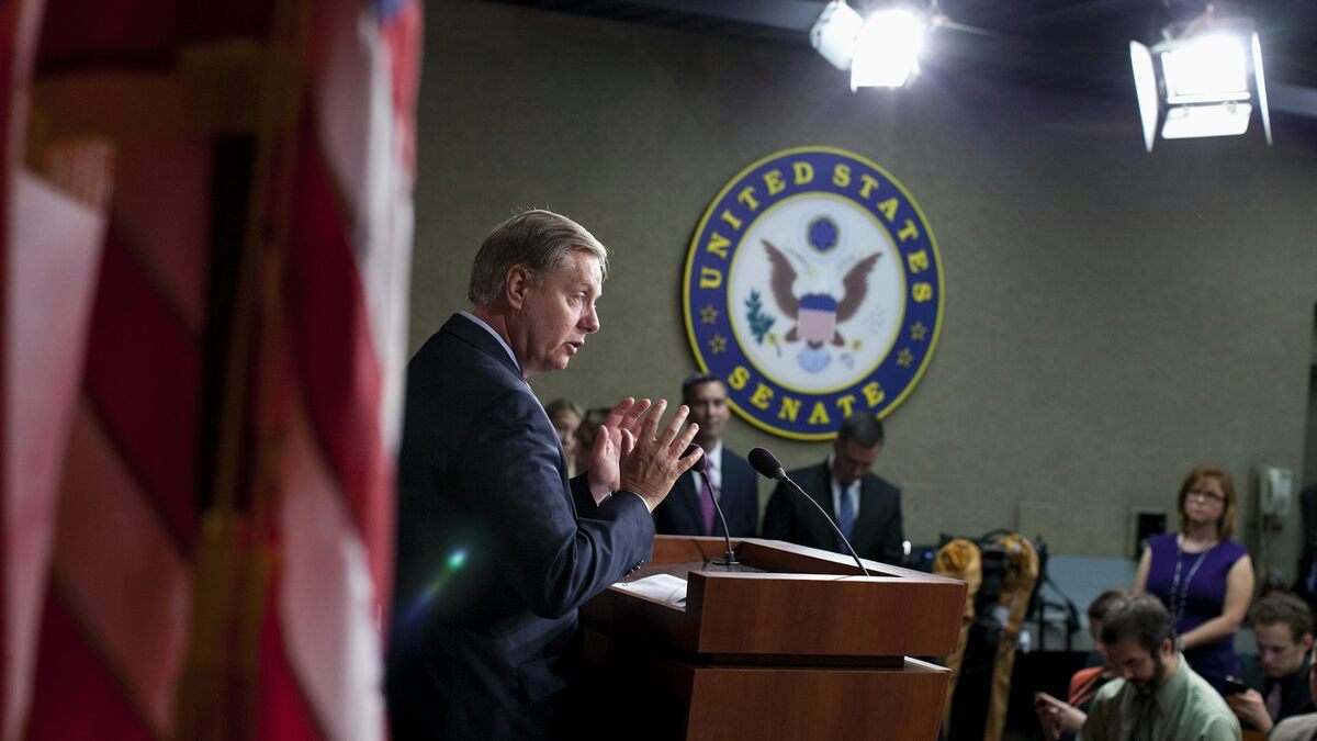 Sen. Lindsey Graham holds a news conference on Capitol Hill in Washington, D.C., on Oct. 8, 2013. 