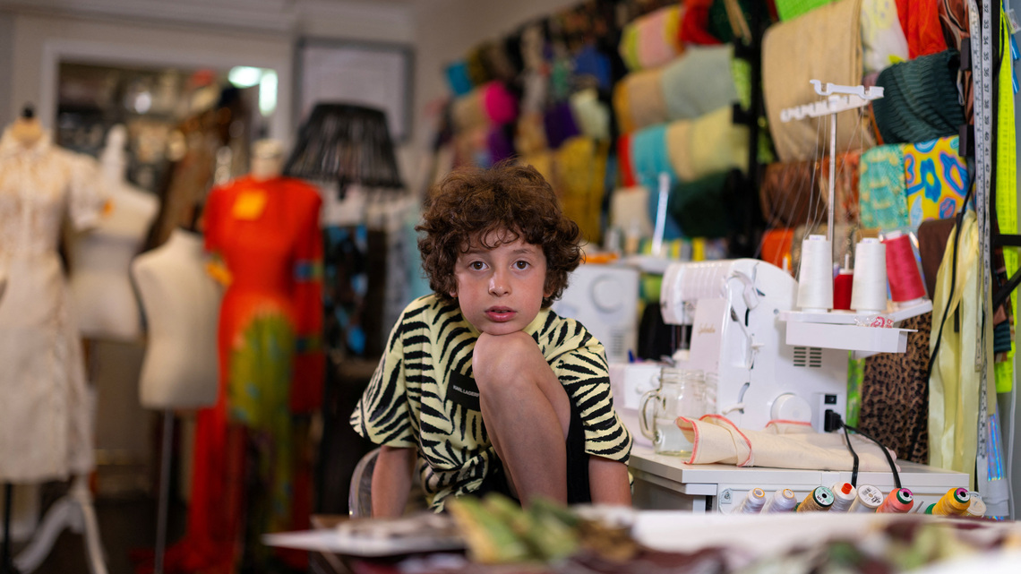 Ten-year-old American fashion designer shuttles between school and runways 