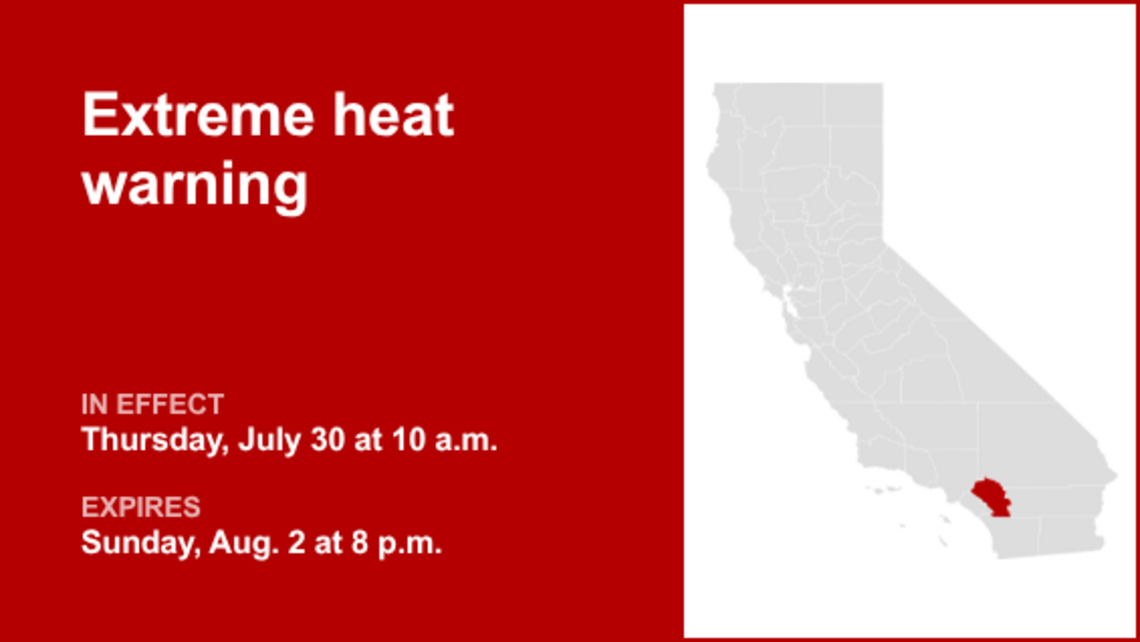 UPDATE: Extreme heat warning for San Bernardino and Riverside County Valleys-The Inland Empire 