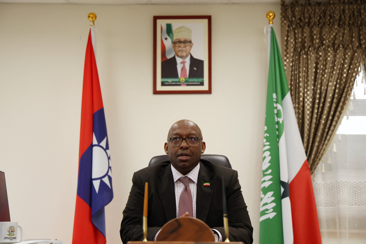 Mahmoud Adam Jama Galaal, Somaliland's representative to Taiwan, speaks to journalists before the opening of the new Somaliland representative office in Taipei, Taiwan June 12, 2026. REUTERS/Tsai Hsin-Han