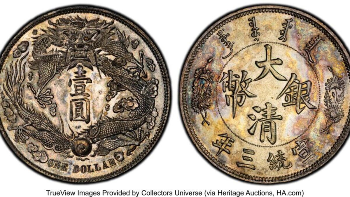 The rare Short-Whiskered Dragon Dollar. (Heritage Auctions via SWNS). 