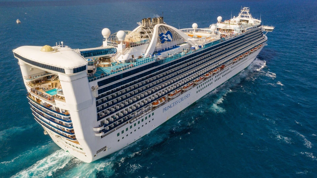 A Princess Cruises ship departs from Fort Lauderdale, Florida.