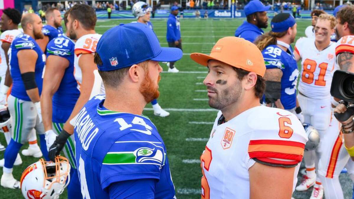  Sam Darnold and Baker Mayfield have seen their careers tied to each other in multiple ways. | Steven Bisig-Imagn Images 